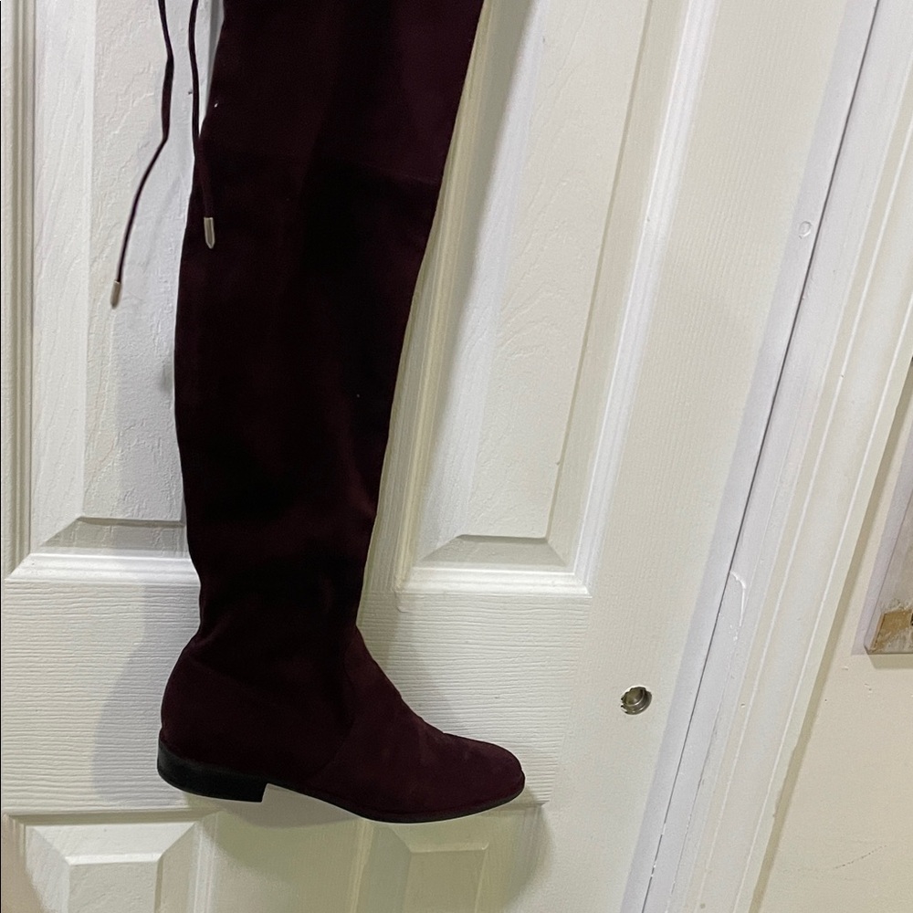 Elegant Burgundy Over-the-Knee Boots 7